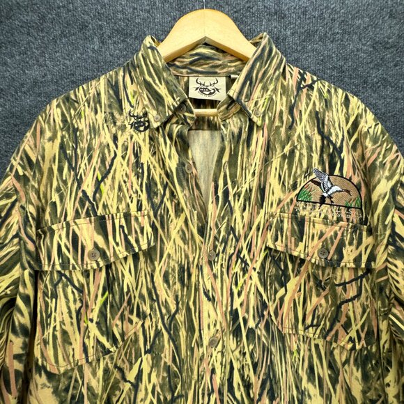 Made 2 Deceive Camo Shirt Mens Extra Large Button Down Hunting Outdoor Duck - Picture 2 of 16